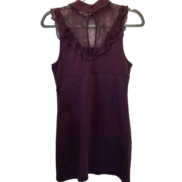 Free People Beaumont Muse Lace Detail Women's Mini Bodycon Dress Size S Purple - Picture 2 of 13
